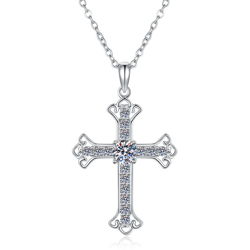 Cross Necklace · S925 Sterling Silver Jewelry · Pendant for Peace & Protection · Luxury Sweater Chain & Clavicle Chain