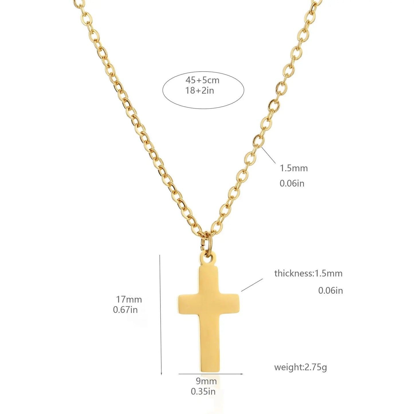 Stainless Steel Cross Necklace For Women