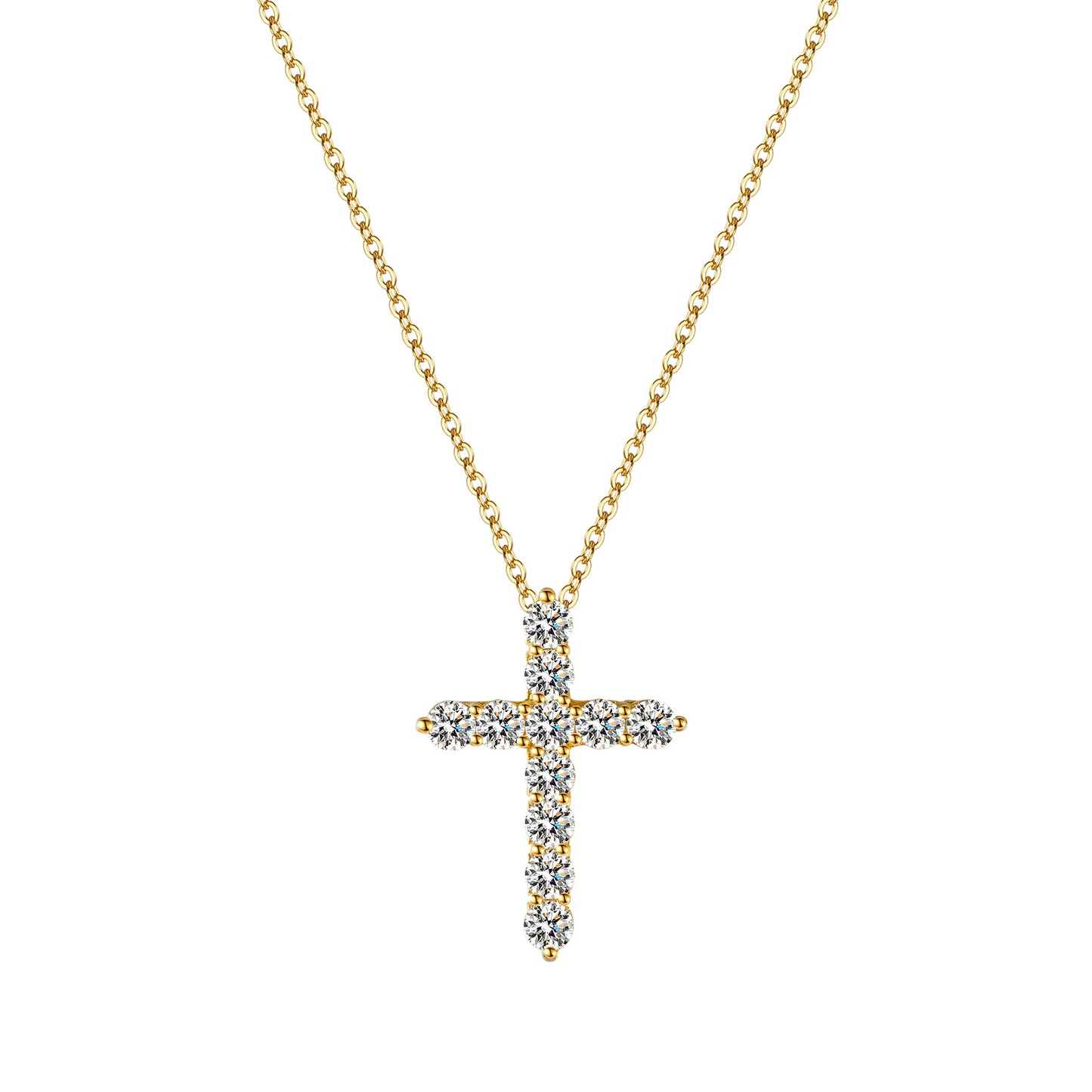S925 Sterling Silver Cross Necklace for Women Elegant Minimalist Cross Pendant with Sparkling Moissanite Accents Premium Quality | Tarnish-Resistant | Timeless Luxe Design
