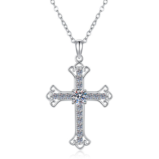 Cross Necklace · S925 Sterling Silver Jewelry · Pendant for Peace & Protection · Luxury Sweater Chain & Clavicle Chain