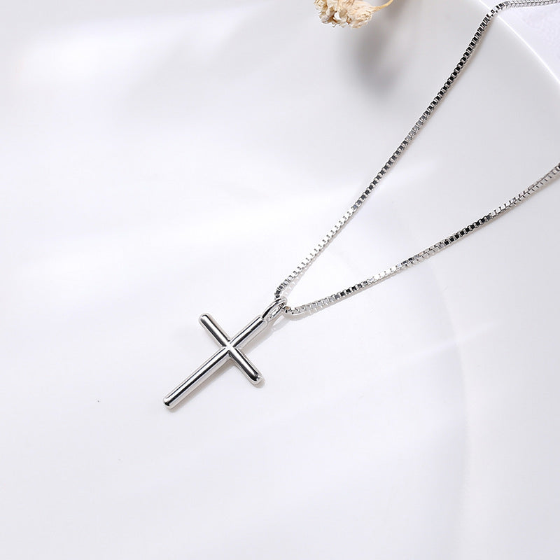 S925 Sterling Silver Cross Necklace for Women - Stylish Western  Accessory, Trendy Xiaohongshu Dupe Clavicle Chain