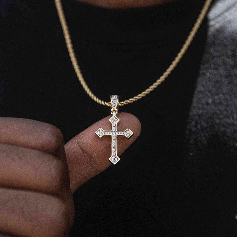 Tiny Solid Celtic Cross Zircon Necklace - Trendy Hip-hop Pendant Accessory