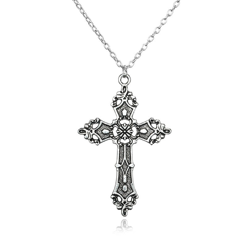 Vintage Cross Pendant Necklace for Women Goth Accessories Go