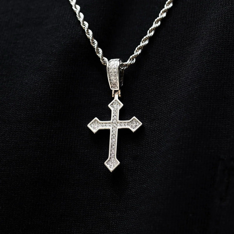 Tiny Solid Celtic Cross Zircon Necklace - Trendy Hip-hop Pendant Accessory