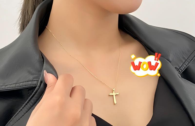 Stylish New S925 Sterling Silver Cross Necklace for Women - Short Collarbone Chain with Cross Pendant