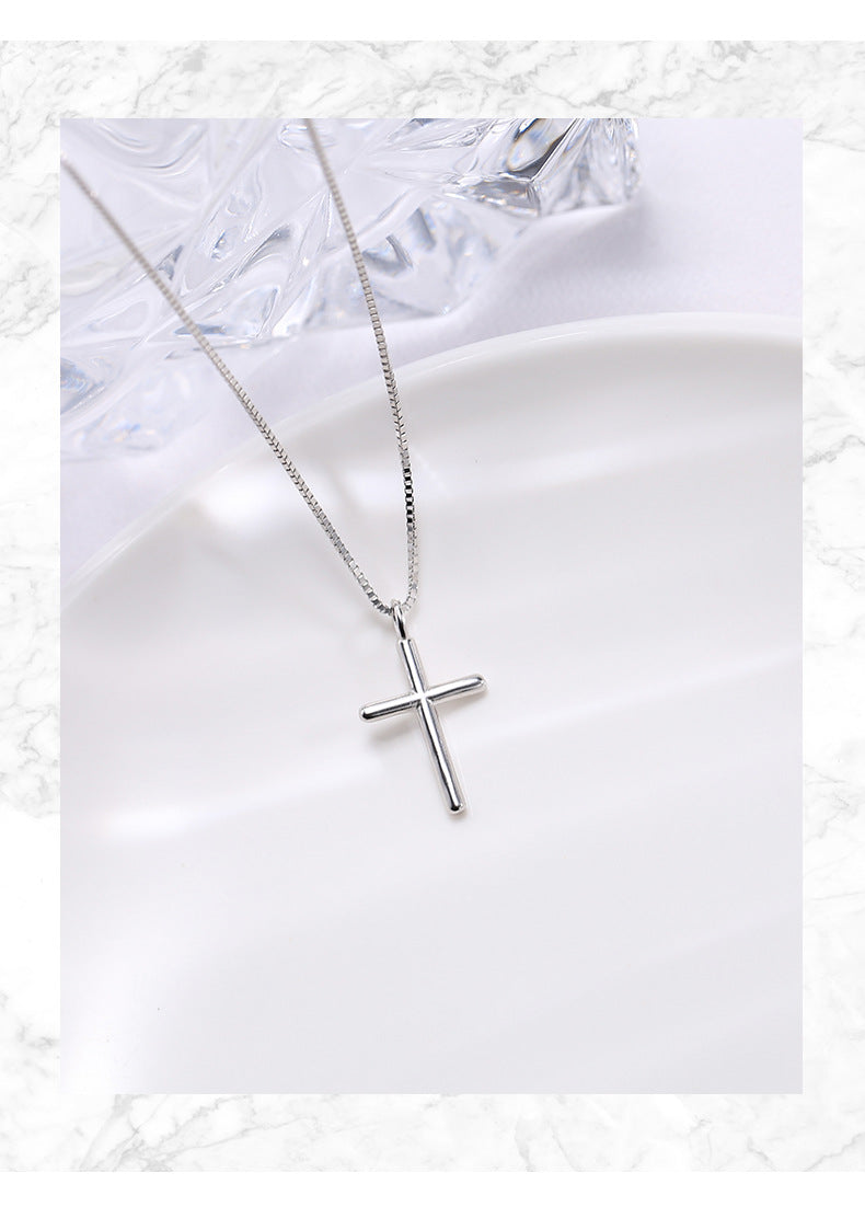 S925 Sterling Silver Cross Necklace for Women - Stylish Western  Accessory, Trendy Xiaohongshu Dupe Clavicle Chain