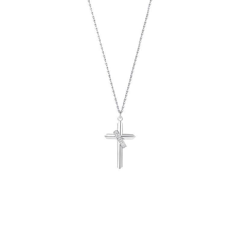 Cross S925 Sterling Silver Couple Necklaces - Unisex Pendant Accessories with Minimalist Design Aesthetic, Ideal for Trendsetters and Hip - Hop Enthusiasts