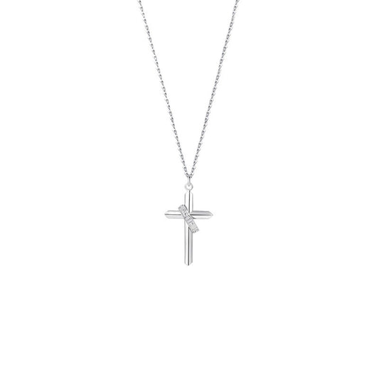 Cross S925 Sterling Silver Couple Necklaces - Unisex Pendant Accessories with Minimalist Design Aesthetic, Ideal for Trendsetters and Hip - Hop Enthusiasts