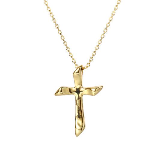 Stylish New S925 Sterling Silver Cross Necklace for Women - Short Collarbone Chain with Cross Pendant